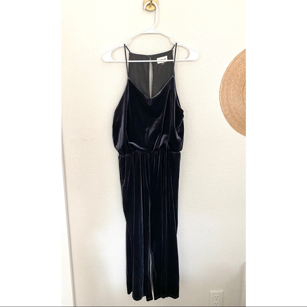 Sugar Lips navy velvet romper